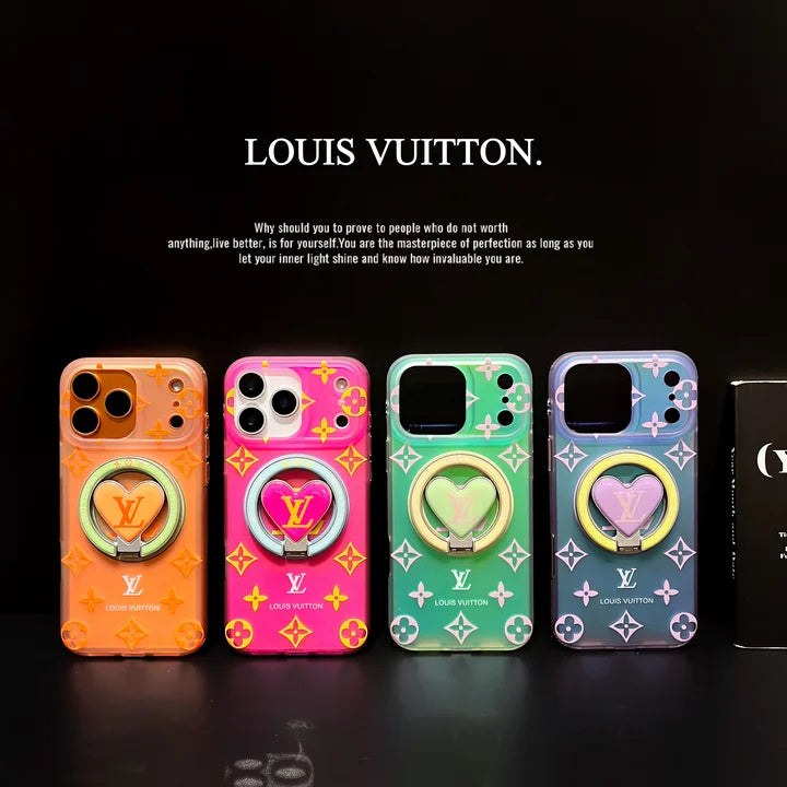 Louis Vuitton Colorful Heart Magnetic Holder For iPhone 13-18 Pro & Pro Max