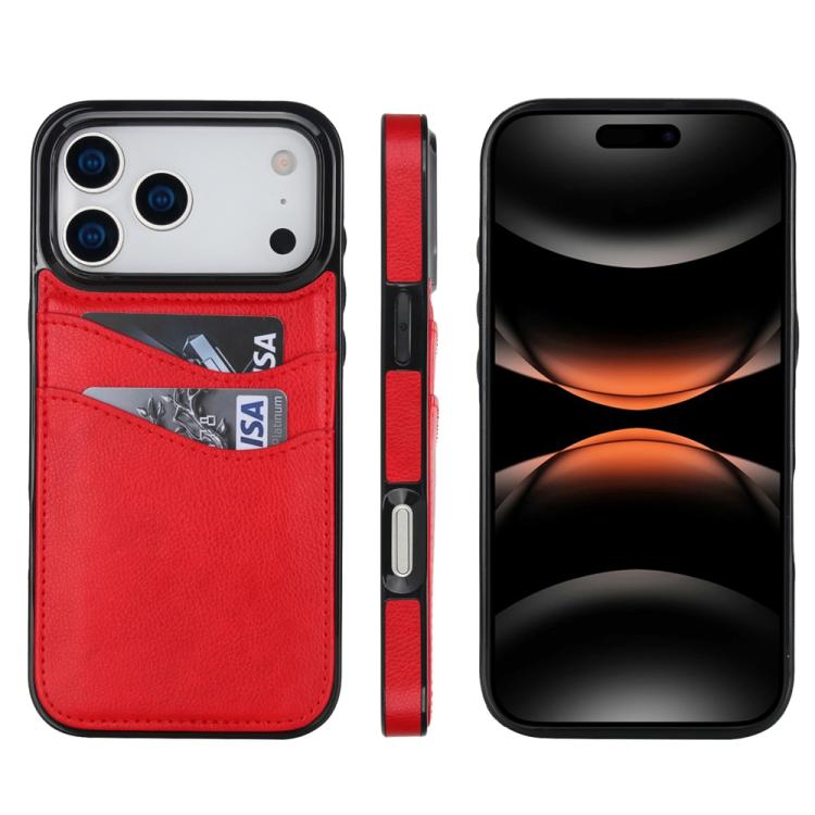 Litchi Leather Skin Card Slots Phone Case For iPhone 13-18 Pro & Pro Max