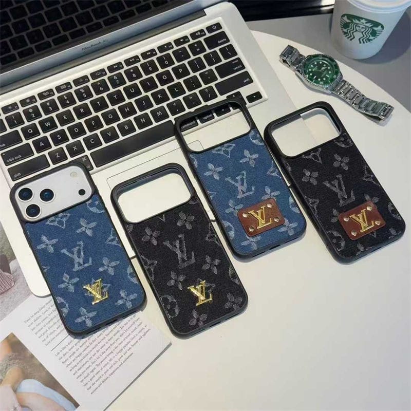 LV Monogram Denim Fabric Case for iPhone 12-18 Pro & Pro Max