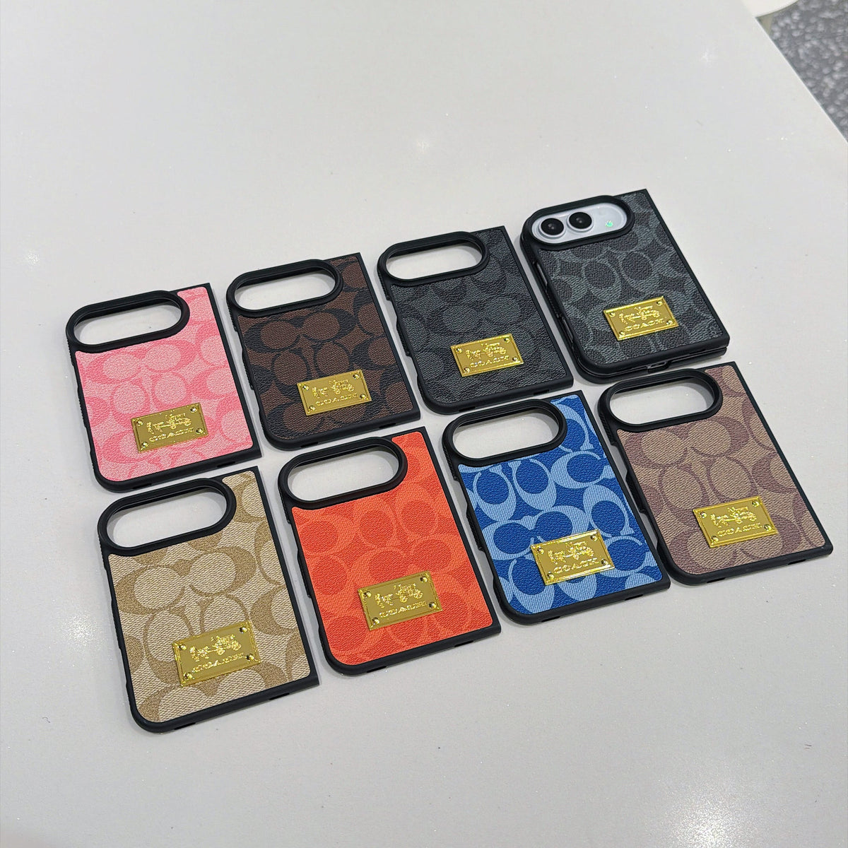 Luxury Premium CH Monogram Canvas Case for iPhone Duo