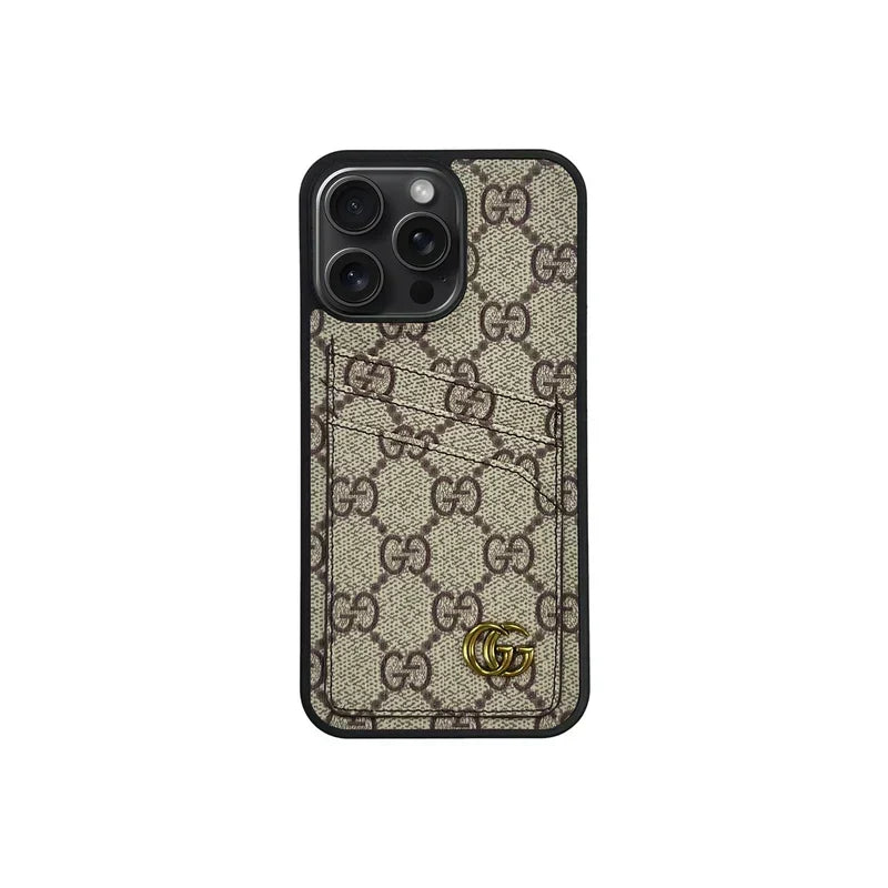GG Classic Luxury Card Bag Case for iPhone 12-18 Pro & Pro Max