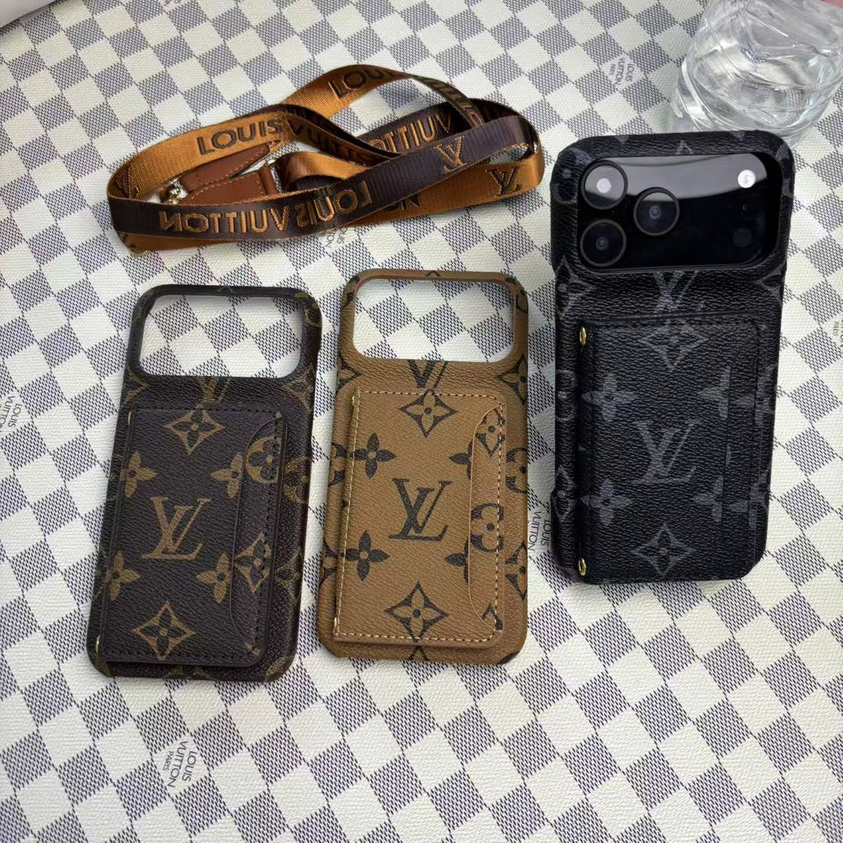 Monogram LV Leather Phone Case For iPhone 13-18 Pro & Pro Max