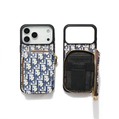 Dior Luxury iPhone Case Card Slot for iPhone 12-18 Pro & Pro Max