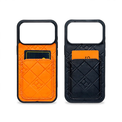 HRM Quilted Leather Wallet Case with Card Pocket for iPhone 12-18 Pro & Pro Max