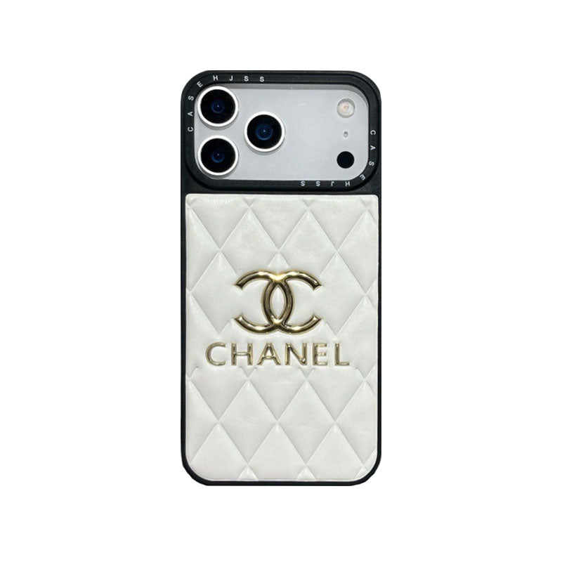 Luxury Classic Quilted Leather Chanel Phone Case for iPhone 13-18 Pro & Pro Max