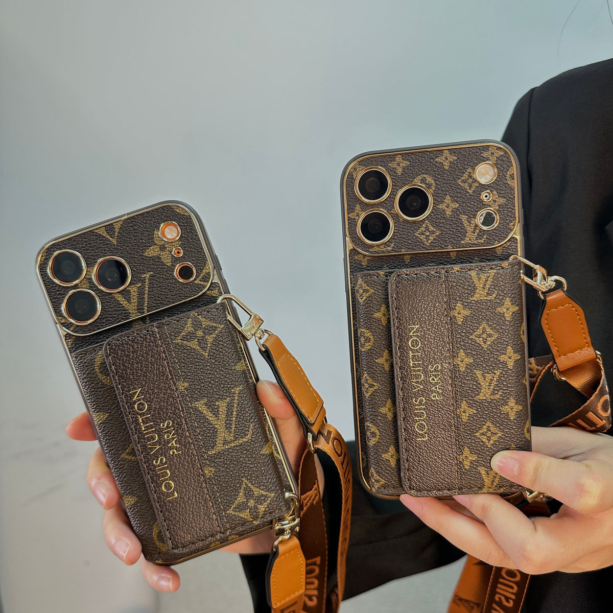 Luxury Lv Leather Phone Case with Wallet for iPhone 13-18 Pro & Pro Max