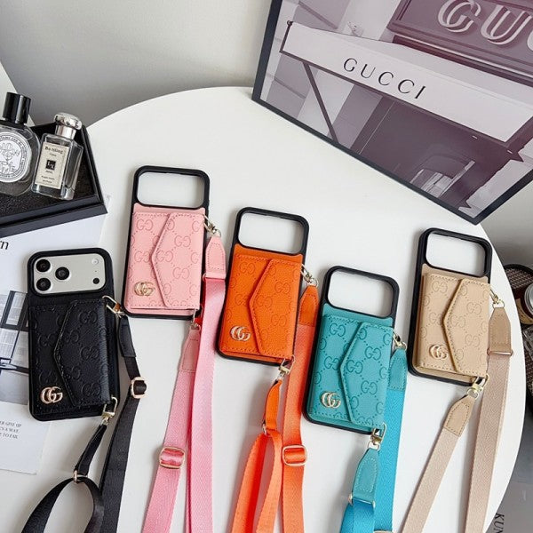 GG Classic Monogram Leather Card Case for iPhone 12-18 Pro & Pro Max