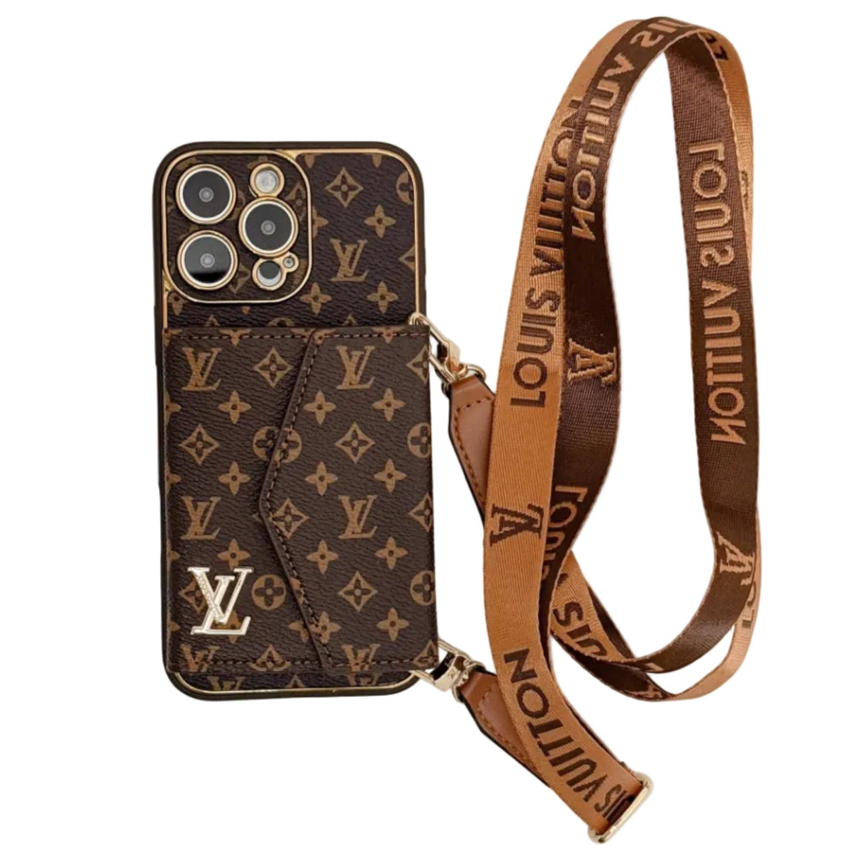 Luxury Monogram Canvas Leather Card Holder iPhone Case Roxy New 2