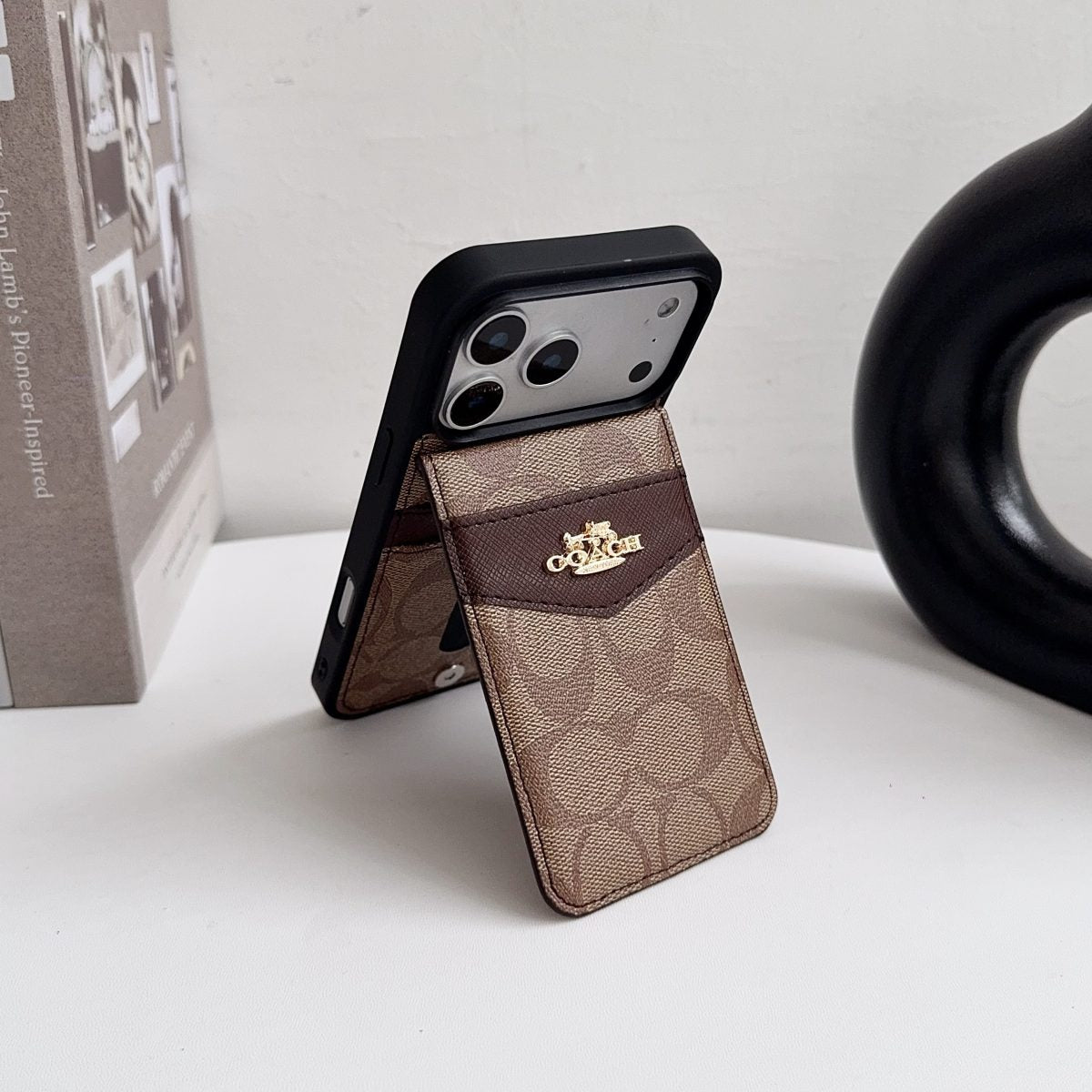 Premium Card Holder Coach Phone Case for iPhone 12-18 Pro & Pro Max