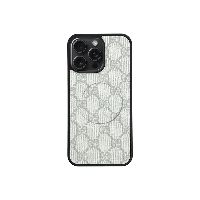 GG Designer Monogram MagSafe Case for iPhone 12-18 Pro & Pro Max