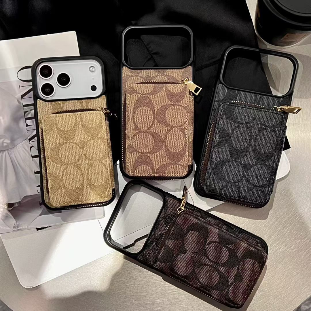 Luxury Leather Phone Case with Card Holder for iPhone 12-18 Pro & Pro Max