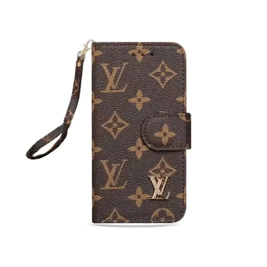 Luxury Monogram Zip Wallet Case with Wristlet for Samsung Galaxy S22-S26 Series