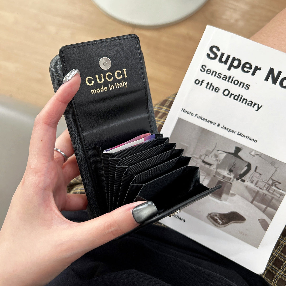 GG Stylish Leather Card Holder Case for iPhone 12-18 Pro & Pro Max
