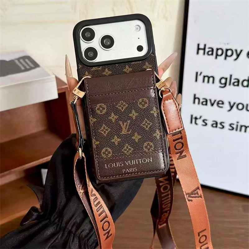 Luxury Louis Vuitton Phone case with card slot for iPhone 12-18 Pro & Pro Max