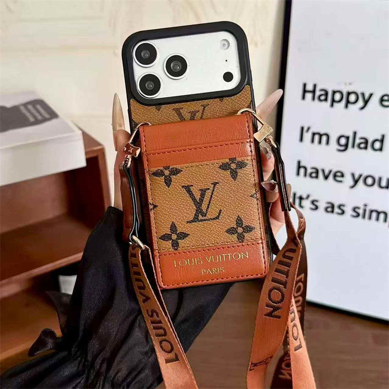 Luxury Louis Vuitton Phone case with card slot for iPhone 12-18 Pro & Pro Max