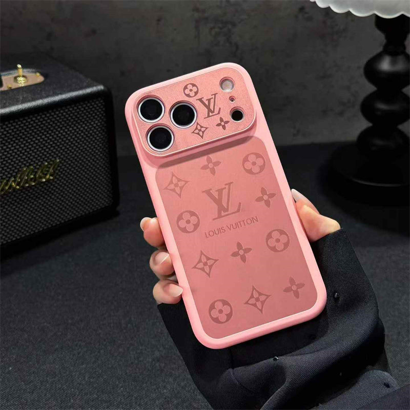 Frosted Lens-Protect Monogram Case for iPhone 16-18 Pro & Pro Max