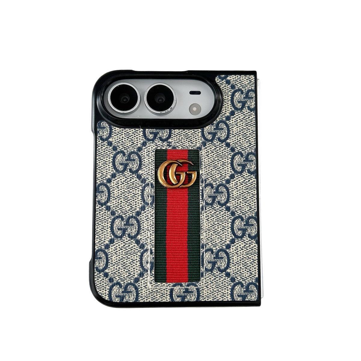 Classic Luxury GG Monogram Canvas Case for iPhone Duo