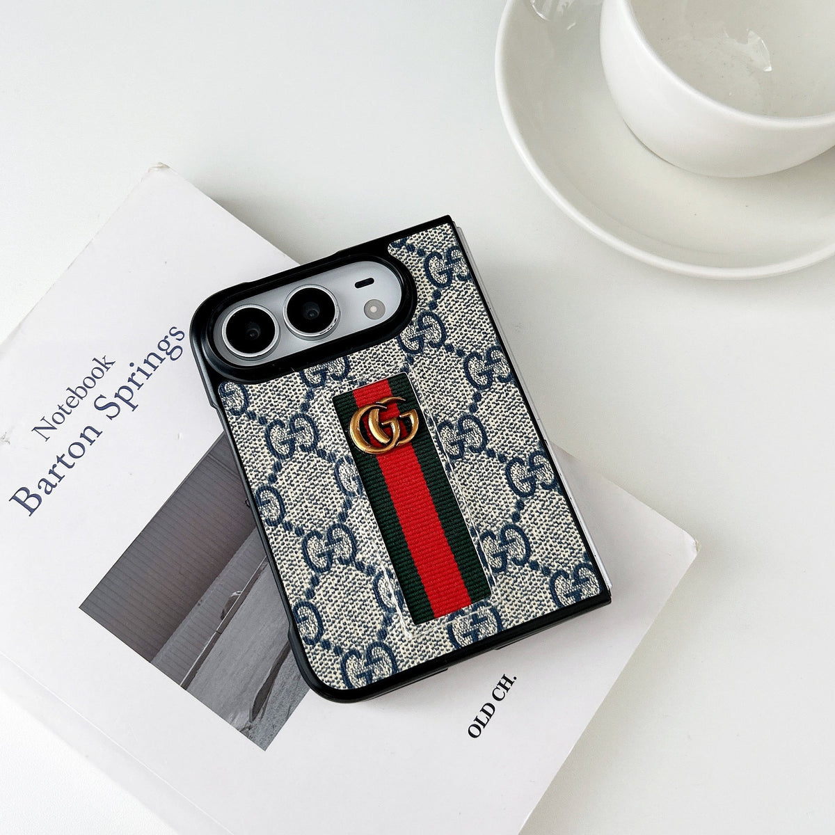 Classic Luxury GG Monogram Canvas Case for iPhone Duo