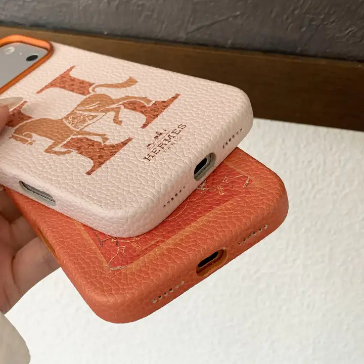 HRM Stamped Leather Case with Horse Carriage Art for iPhone 13-18 Pro & Pro Max