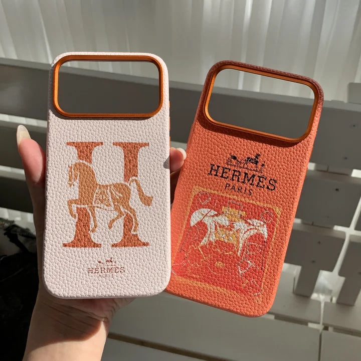 HRM Stamped Leather Case with Horse Carriage Art for iPhone 13-18 Pro & Pro Max