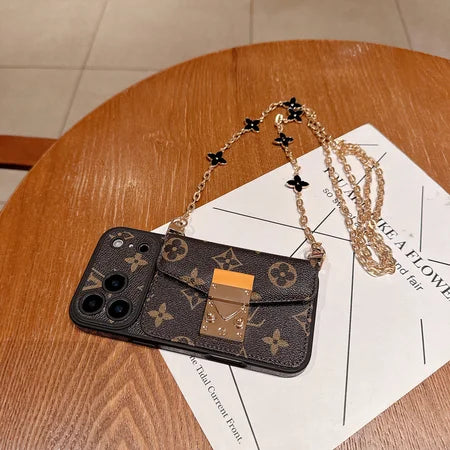 Luxury Monogram Crossbody Phone Bag for iPhone 13-18 Pro & Pro Max