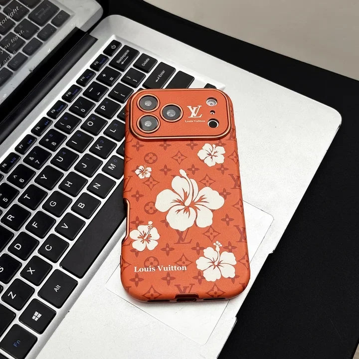 Luxury LV Case Decorated with Floral Patterns for iPhone 13-18 Pro & Pro Max