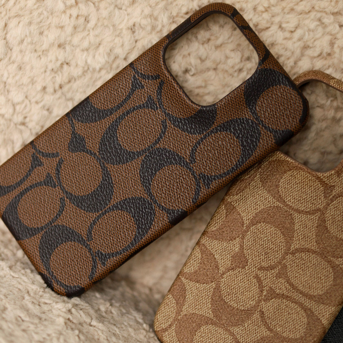 Coach Signature Monogram Canvas Case for iPhone 12-18 Pro & Pro Max