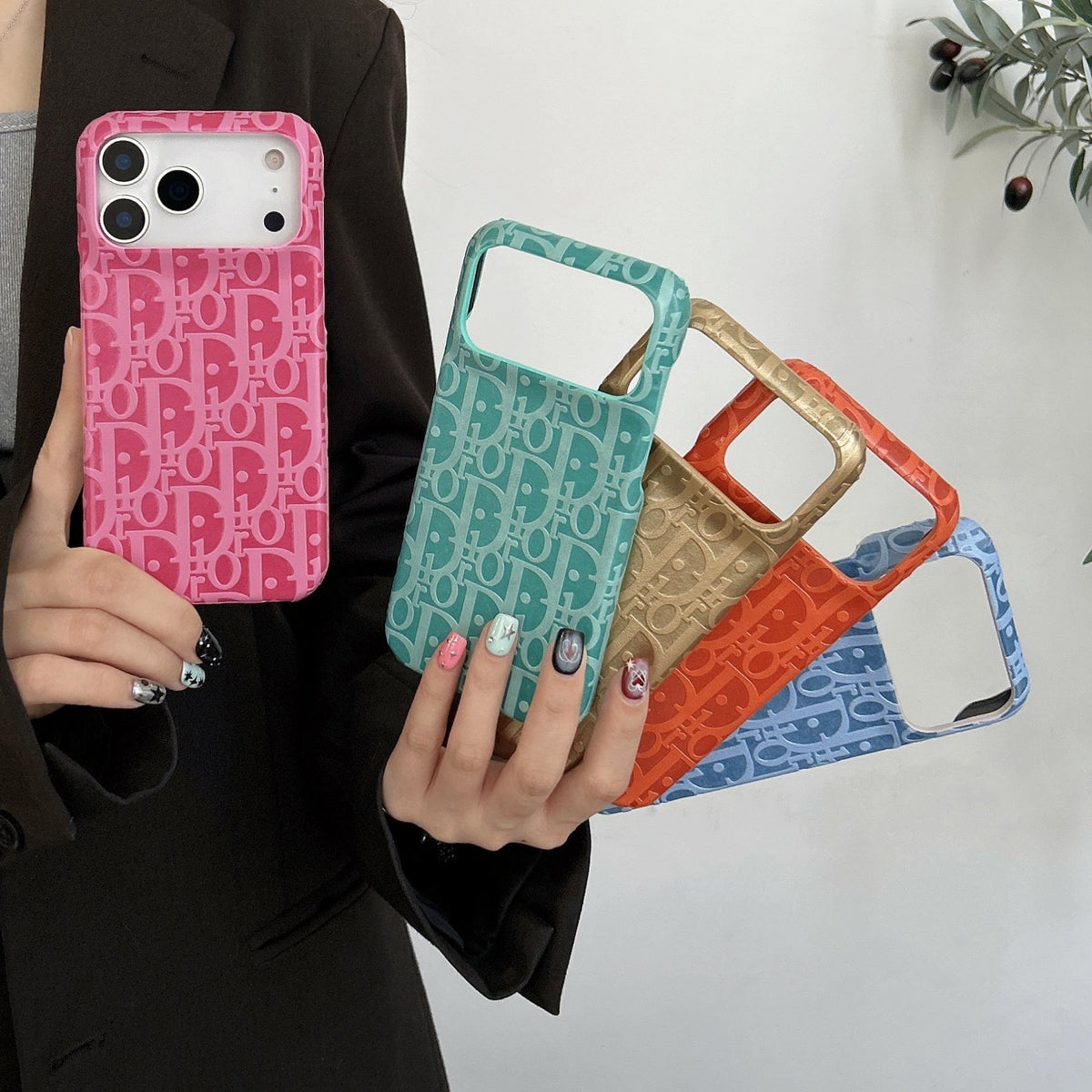 Lux Leather Dior Phone Case For iPhone 12-18 Pro & Pro Max