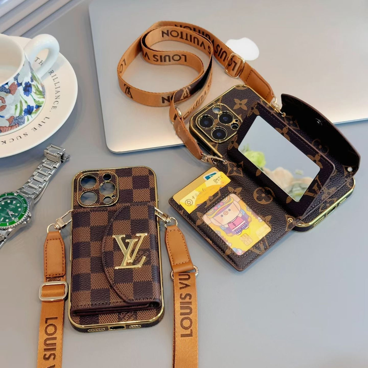 Luxury Crossbody Wallet Phone Case for iPhone 13-18 Pro & Pro Max
