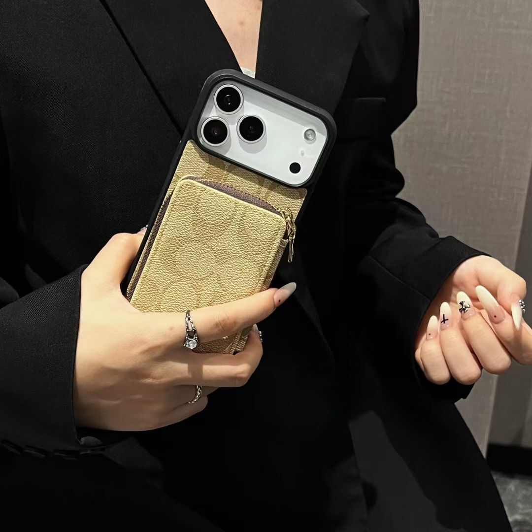 Luxury Leather Phone Case with Card Holder for iPhone 12-18 Pro & Pro Max
