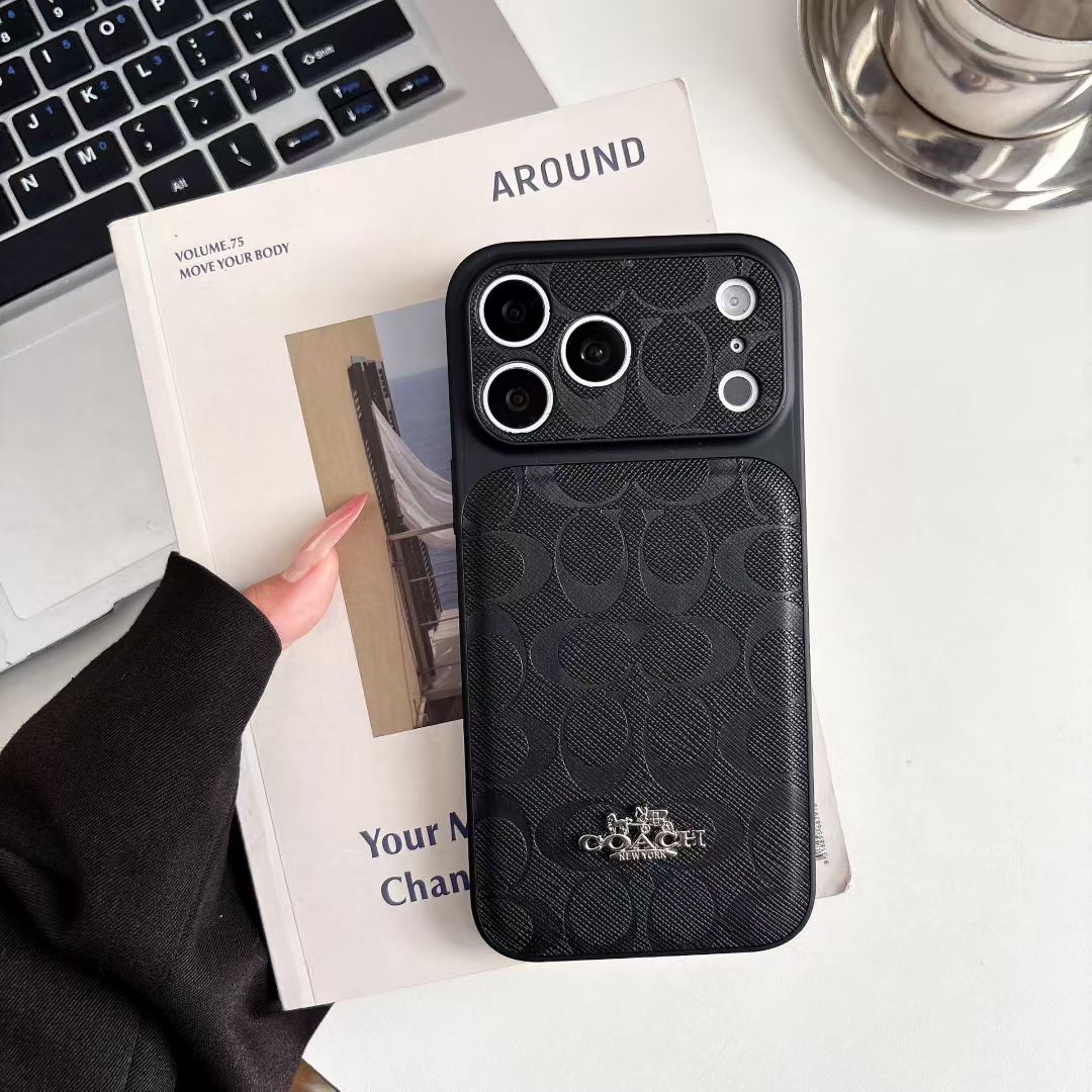 Luxury Coach Monogram Protective Case for iPhone 12-18 Pro & Pro Max