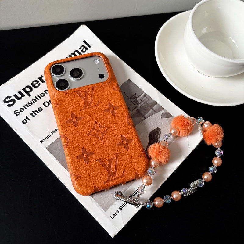 Luxury Louis V Quilted Leather Case for iPhone 14-18 Pro & Pro Max