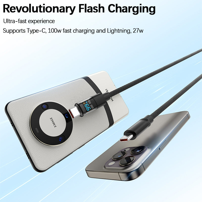 100W Fast Charging Cable With Digital Display