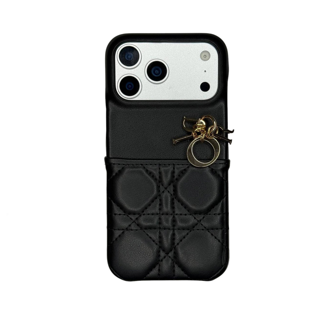 Dior Cannage Quilted Leather Charm Case for iPhone 12-18 Pro & Pro Max
