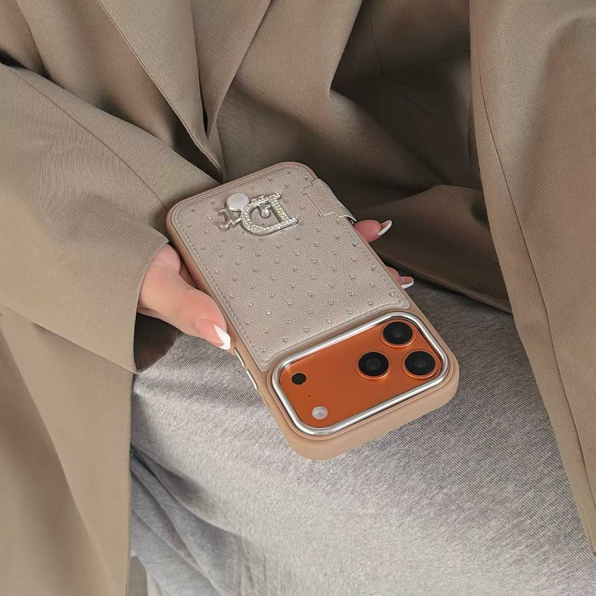 Classic Style Crystal Studded Phone Case for iPhone 13-18 Pro & Pro Max