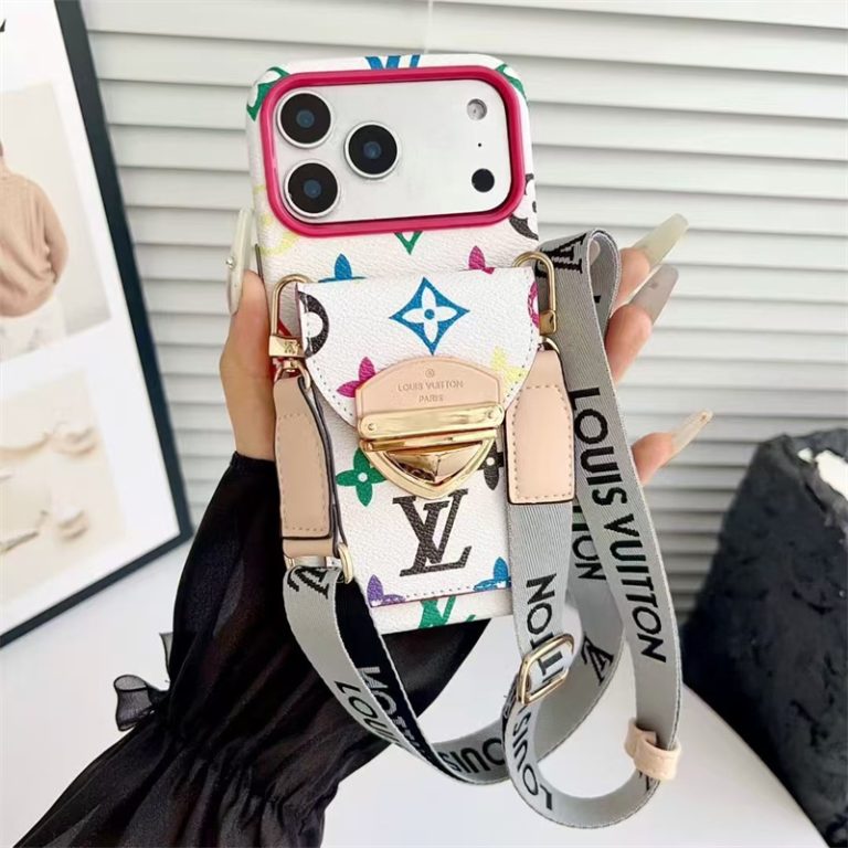 LV Luxury Phone Case with Strap For iPhone 13-18 Pro & Pro Max