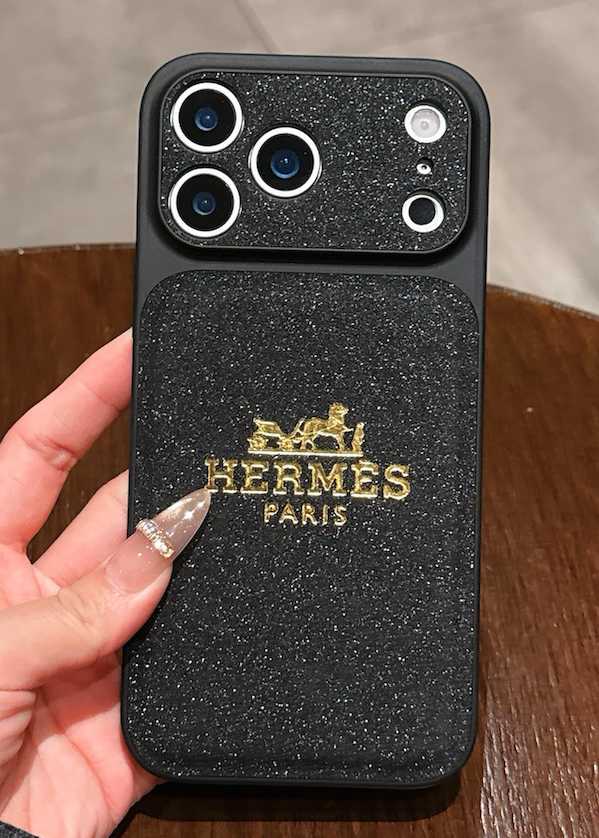 HRM Stamped Paris Emblem Leather Case for iPhone 14-18 Pro & Pro Max