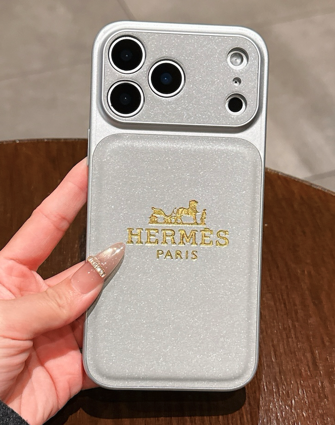HRM Stamped Paris Emblem Leather Case for iPhone 14-18 Pro & Pro Max