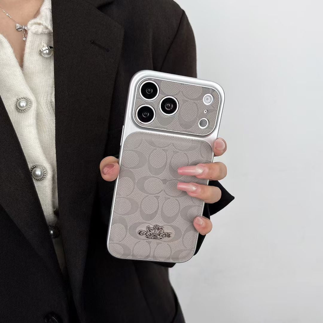 Luxury Coach Monogram Protective Case for iPhone 12-18 Pro & Pro Max