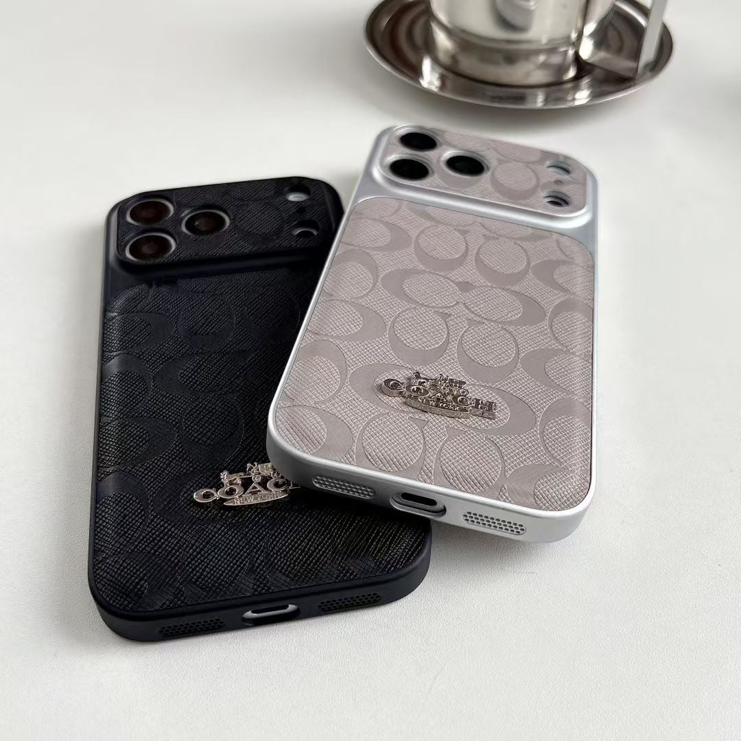 Luxury Coach Monogram Protective Case for iPhone 12-18 Pro & Pro Max