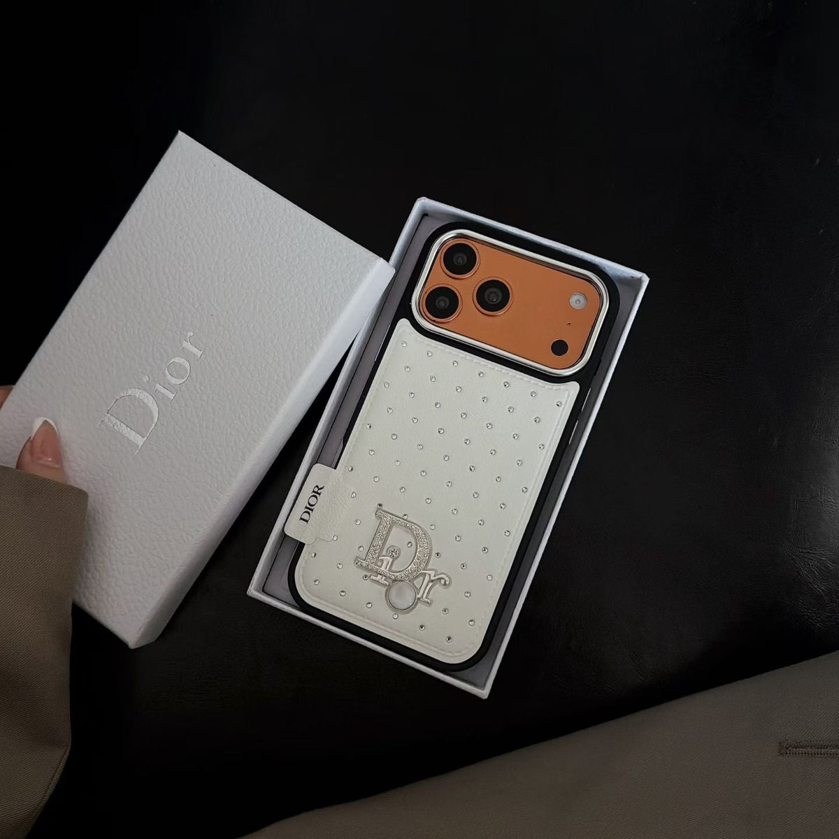 Classic Style Crystal Studded Phone Case for iPhone 13-18 Pro & Pro Max