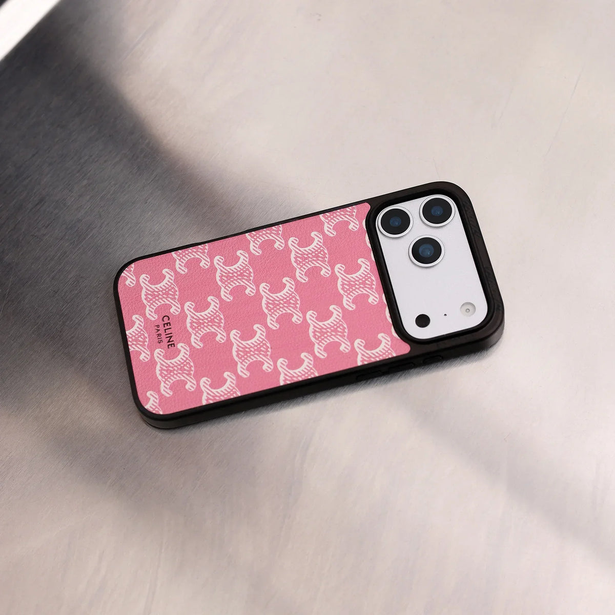 Luxury Celine iPhone Case Classic Pink for iPhone 12-18 Pro & Pro Max