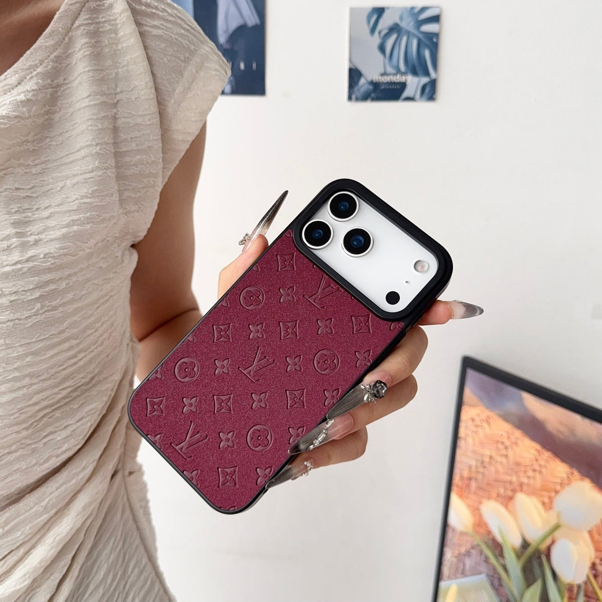 Luxury LV Leather Phone Case For iPhone 12-18 Pro & Pro Max