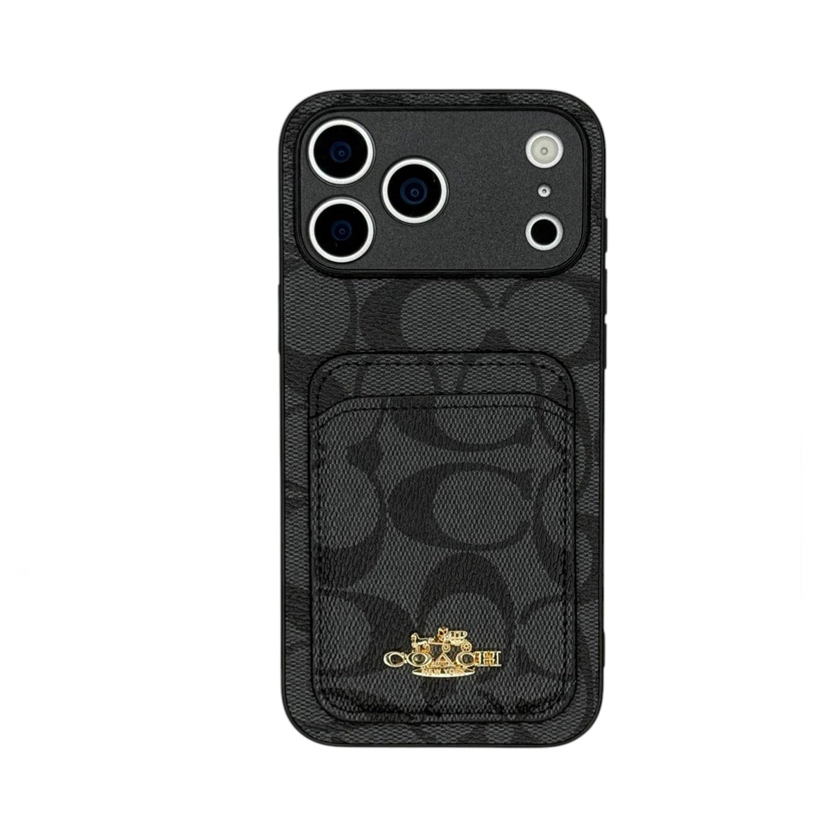 Luxury Coach Phone Case with Card Holder for iPhone 12-18 Pro & Pro Max