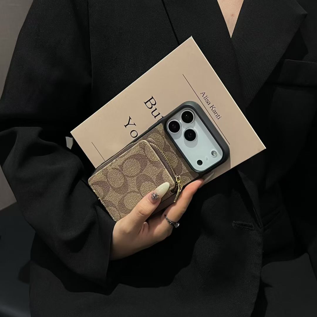 Luxury Leather Phone Case with Card Holder for iPhone 12-18 Pro & Pro Max