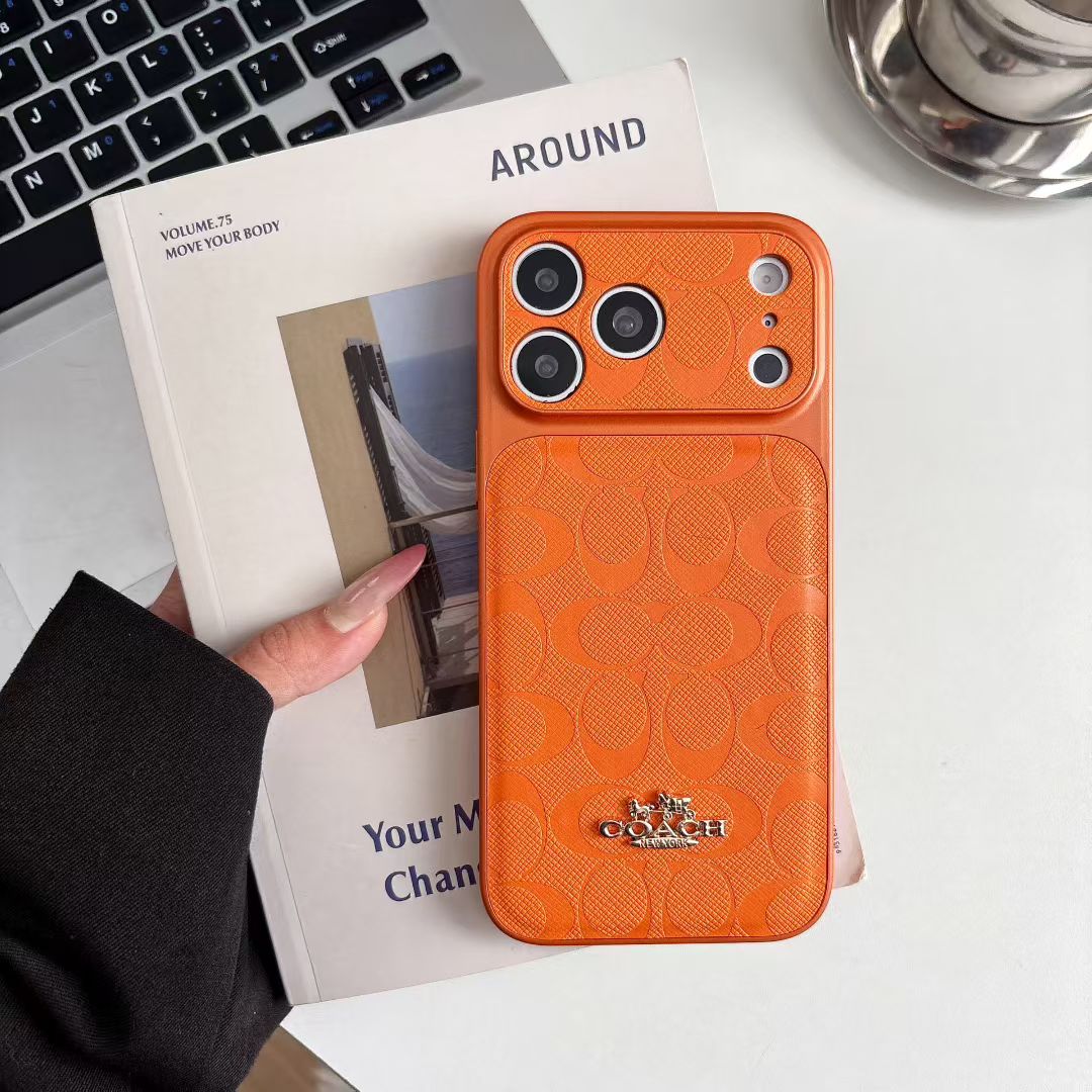 Luxury Coach Monogram Protective Case for iPhone 12-18 Pro & Pro Max