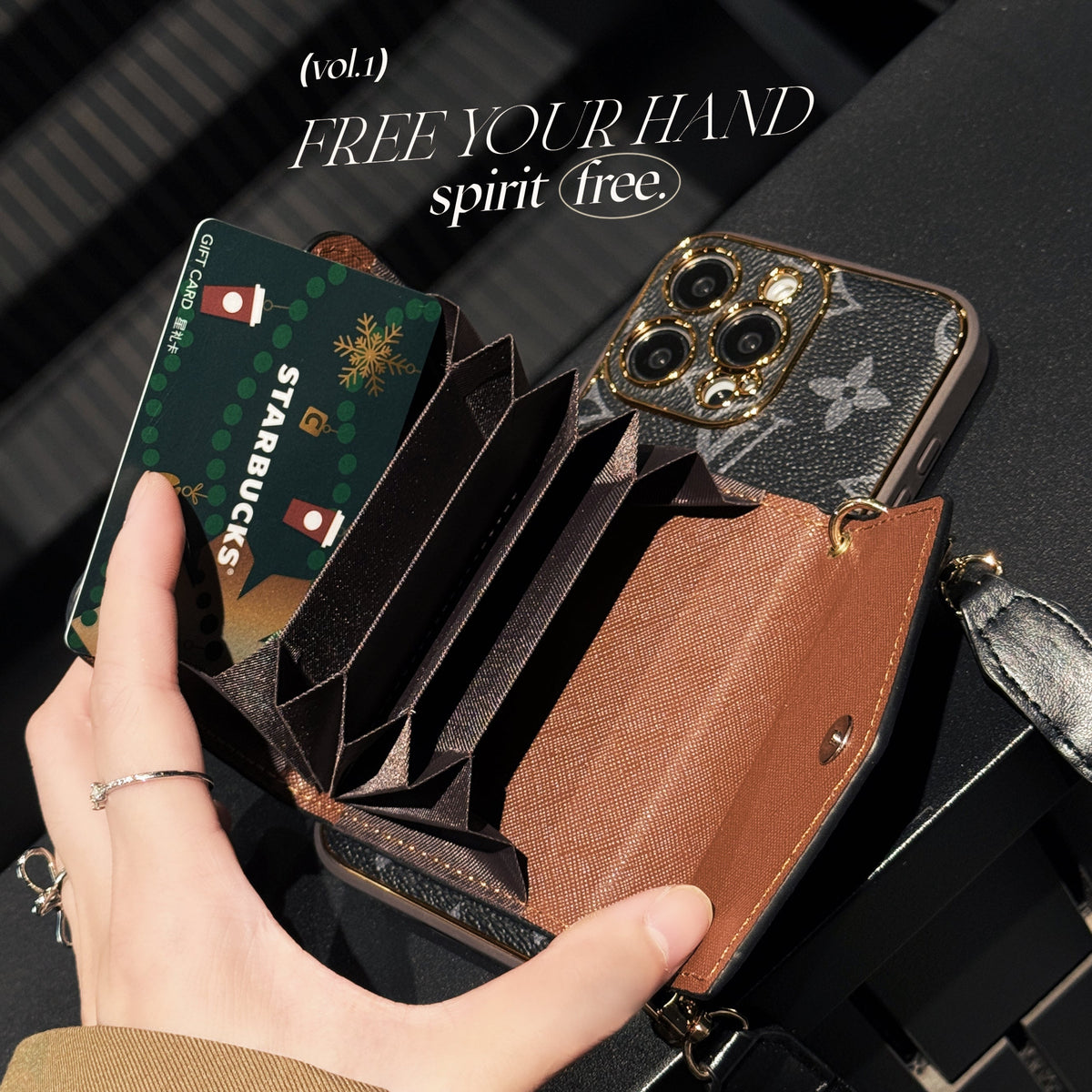 Luxury Monogram Canvas Leather Card Holder iPhone Case Roxy New 2