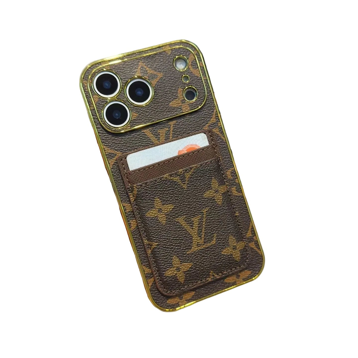 Luxury LV Phone Case with Card Holder For iPhone 12-18 Pro & Pro Max