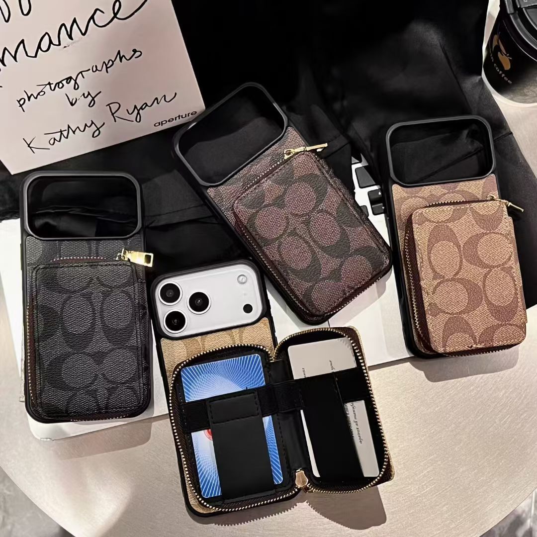 Luxury Leather Phone Case with Card Holder for iPhone 12-18 Pro & Pro Max