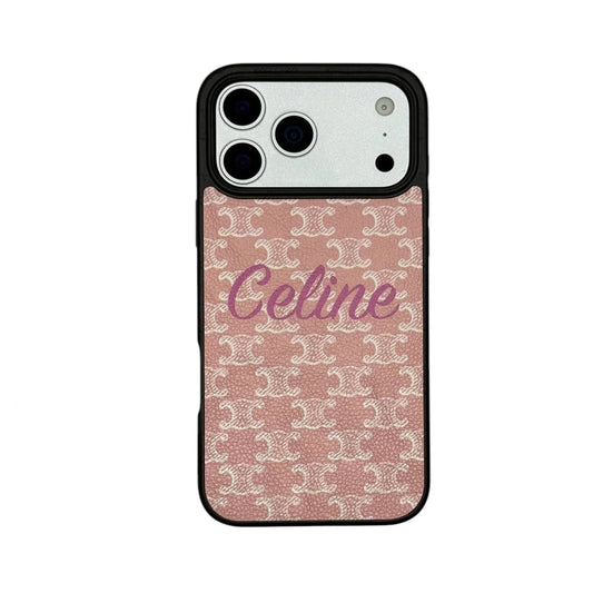 Premium Celine iPhone Case Massive Logo Pink for iPhone 12-18 Pro & Pro Max